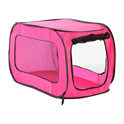 Beatrice Home Fashions Solid Pop Up Kennel Dog Crate In Pink