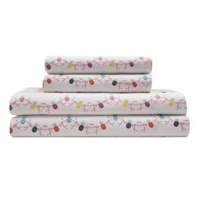 Beatrice Home Fashions Whimsical Print Sheet Set In Blue;gray;pink