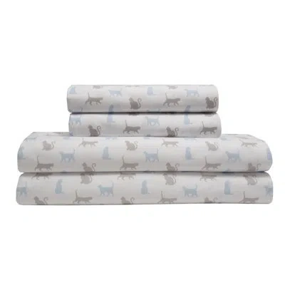 Beatrice Home Fashions Whimsical Print Sheet Set In Gray