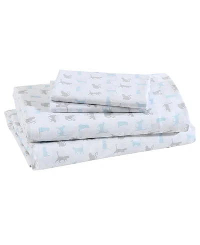Beatrice Home Fashions Whimsical Printed Microfiber 4-pc. Sheet Set, Full In Blue