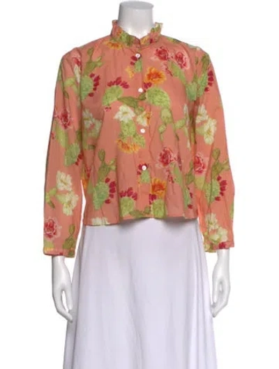 Pre-owned Beatrice Valenzuela Floral Print Long Sleeve Blouse In Multi