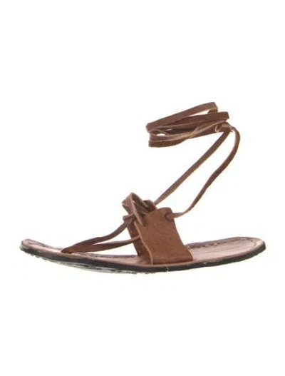 Pre-owned Beatrice Valenzuela Leather Gladiator Sandals In Brown