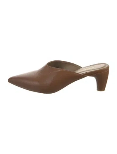 Pre-owned Beatrice Valenzuela Leather Mules In Brown