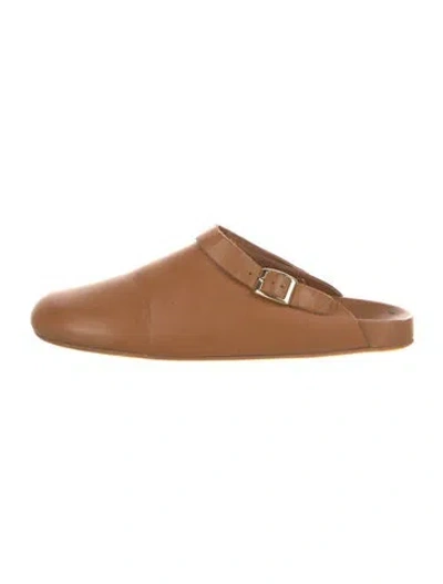 Pre-owned Beatrice Valenzuela Leather Mules In Green