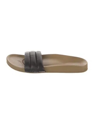 Pre-owned Beatrice Valenzuela Leather Slides In Black