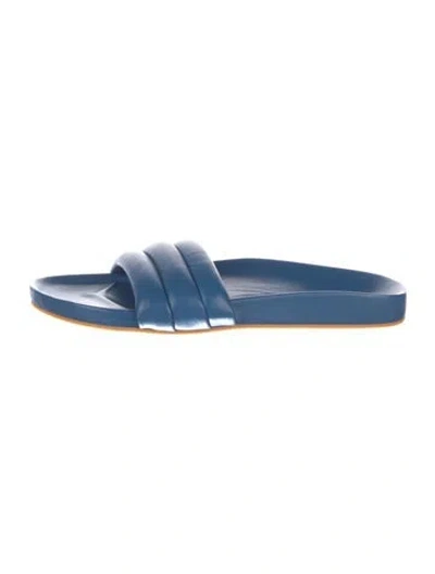 Pre-owned Beatrice Valenzuela Leather Slides In Blue