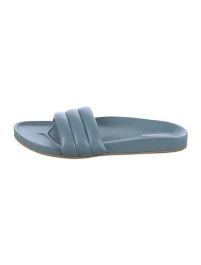 Pre-owned Beatrice Valenzuela Leather Slides In Blue