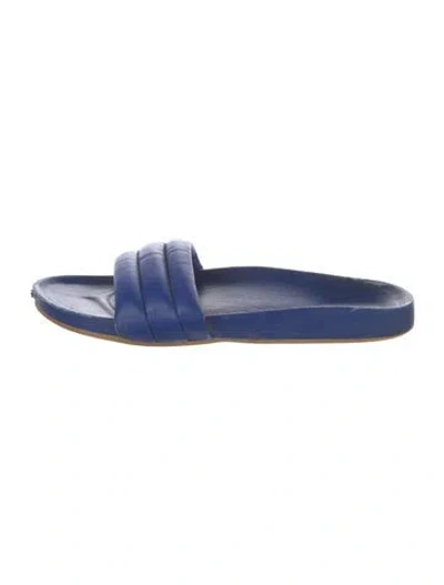 Pre-owned Beatrice Valenzuela Leather Slides In Blue