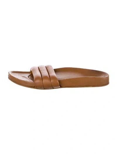 Pre-owned Beatrice Valenzuela Leather Slides In Brown