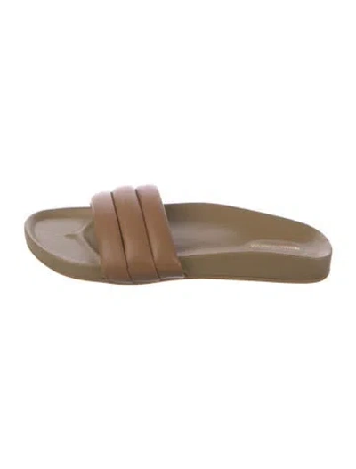 Pre-owned Beatrice Valenzuela Leather Slides In Brown