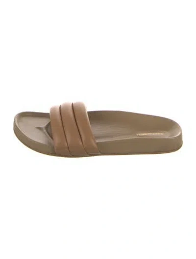 Pre-owned Beatrice Valenzuela Leather Slides In Brown