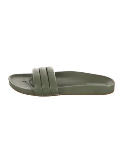 Pre-owned Beatrice Valenzuela Leather Slides In Green