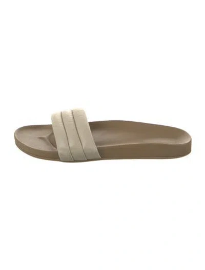 Pre-owned Beatrice Valenzuela Leather Slides In Neutral