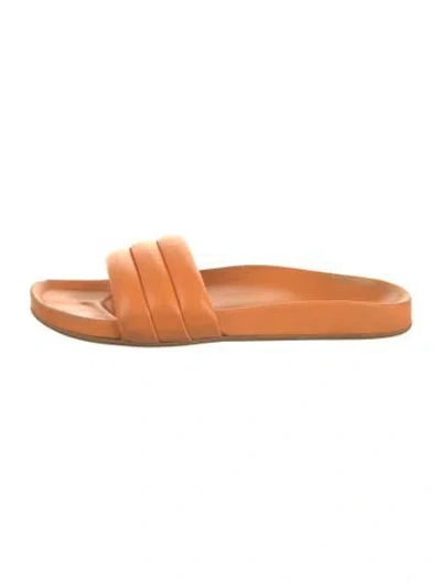 Pre-owned Beatrice Valenzuela Leather Slides In Orange