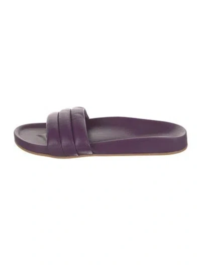 Pre-owned Beatrice Valenzuela Leather Slides In Purple