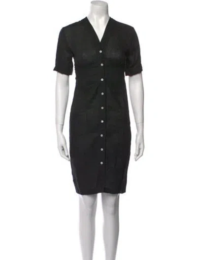 Pre-owned Beatrice Valenzuela Linen Mini Dress In Black