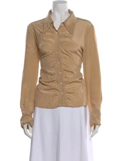 Pre-owned Beatrice Valenzuela Silk Long Sleeve Blouse In Neutral