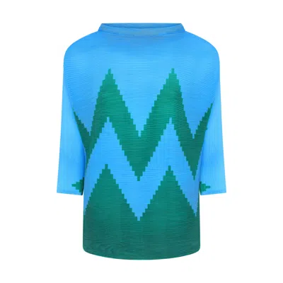 Beatrice Von Tresckow Women's Blue Turquoise / Green Zig Zag Jumper