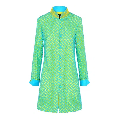Beatrice Von Tresckow Women's Green Aqualime Magdalena Nehru Jacket