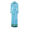 Beatrice Von Tresckow Women's Green / Blue Blue Geometric Wide Leg Jumpsuit In Multi