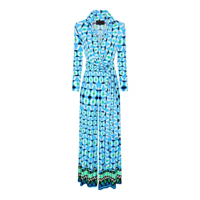 Beatrice Von Tresckow Women's Green / Blue Blue Geometric Wide Leg Jumpsuit In Multi