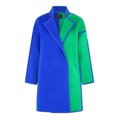 Beatrice Von Tresckow Women's Green / Blue Blue Green Oversized Cashmere Mix Space Coat In Multi