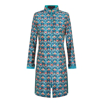 Beatrice Von Tresckow Women's Green / Blue Jade Alejandra Nehru Silk Coat In Multi