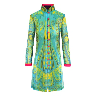 Beatrice Von Tresckow Women's Green Lime Paisley Lightweight Chiffon Selena Jacket