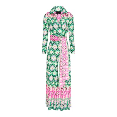 Beatrice Von Tresckow Women's Green / Pink Candy Bloom Wide Leg Jumpsuit In Multi