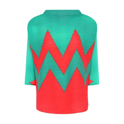 Beatrice Von Tresckow Women's Green / Red Zig Zag Jumper