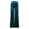 Beatrice Von Tresckow Women's Green Velvet Wide Flare Trousers - Jade In Green
