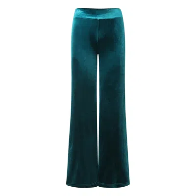 Beatrice Von Tresckow Women's Green Velvet Wide Flare Trousers - Jade