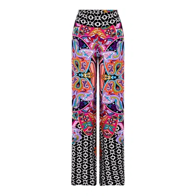 Beatrice Von Tresckow Women's Jazz Wide Stretch Flare Trousers In Black/blue/green/orange/pink/purple/red/white