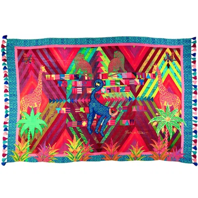 Beatrice Von Tresckow Women's Neon Savanna Stilvoll Wool Shawl In Blue