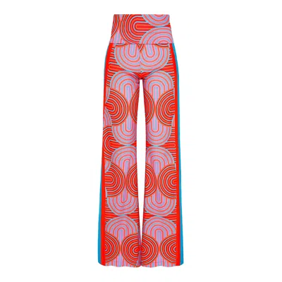 Beatrice Von Tresckow Women's Orange Labyrinth Stretch Flare Trousers
