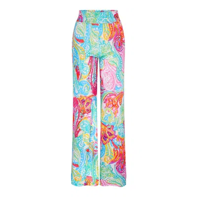 Beatrice Von Tresckow Women's Pastel Paisley Wide Stretch Flare Trousers