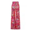 Beatrice Von Tresckow Women's Pink / Purple Pink Multi Paisley Wide Stretch Flare Trousers In Pink/purple