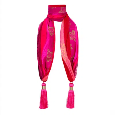 Beatrice Von Tresckow Women's Pink / Purple Silk Mix Tassel Scarf - Pink In Pink/purple