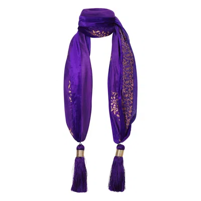 Beatrice Von Tresckow Women's Pink / Purple Silk Mix Tassel Scarf - Purple In Pink/purple