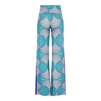 Beatrice Von Tresckow Women's Purple Lilac Labyrinth Stretch Flare Trousers