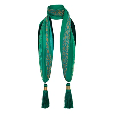 Beatrice Von Tresckow Women's Silk Mix Tassel Scarf - Jade Green