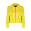 Beatrice Von Tresckow Women's Yellow / Orange Lime Yellow Faux Suede Maya Cropped Jacket