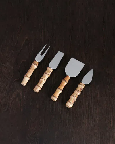 Beatriz Ball 4-piece Vida Bamboo Stainless Cheese Set In Neutral