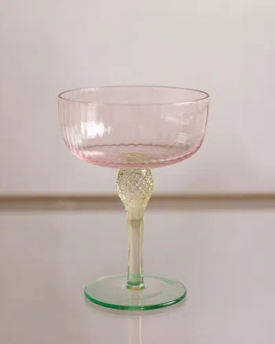 Beatriz Ball Aquarelle 8 Oz. Coupe Glasses, Set Of 4 In Pink