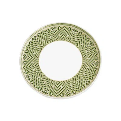 Beatriz Ball Ceramic Ravenna Salad Plate In White;green;gold