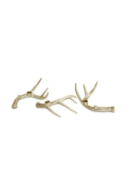 Beatriz Ball Collection Western Antler Candlestick Set Of 3 In Gold