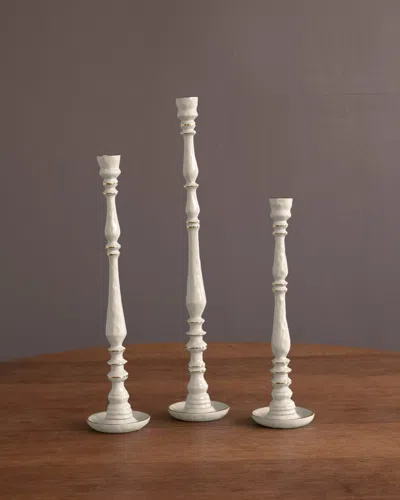 Beatriz Ball Encanto Crosby Large Candlestick Holder, 19" In White