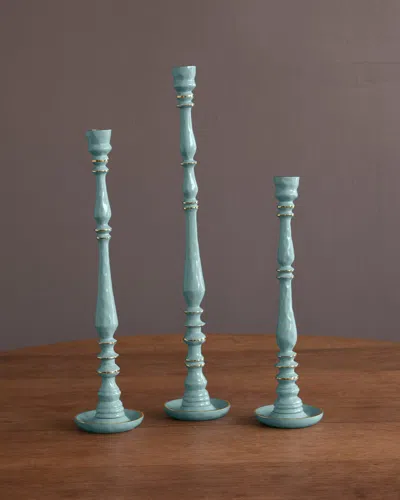 Beatriz Ball Encanto Crosby Medium Candlestick Holder, 15.5" In Blue