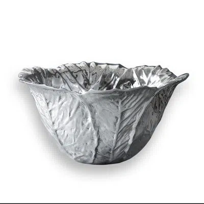 Beatriz Ball Garden Cabbage 140 Fl Oz. Serving Bowl In Silver