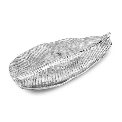 Beatriz Ball Garden Jungle Leaf Platter In Silver